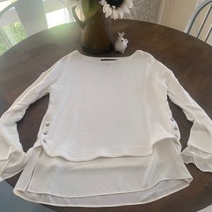 White House Black Market White Blouse Size Small